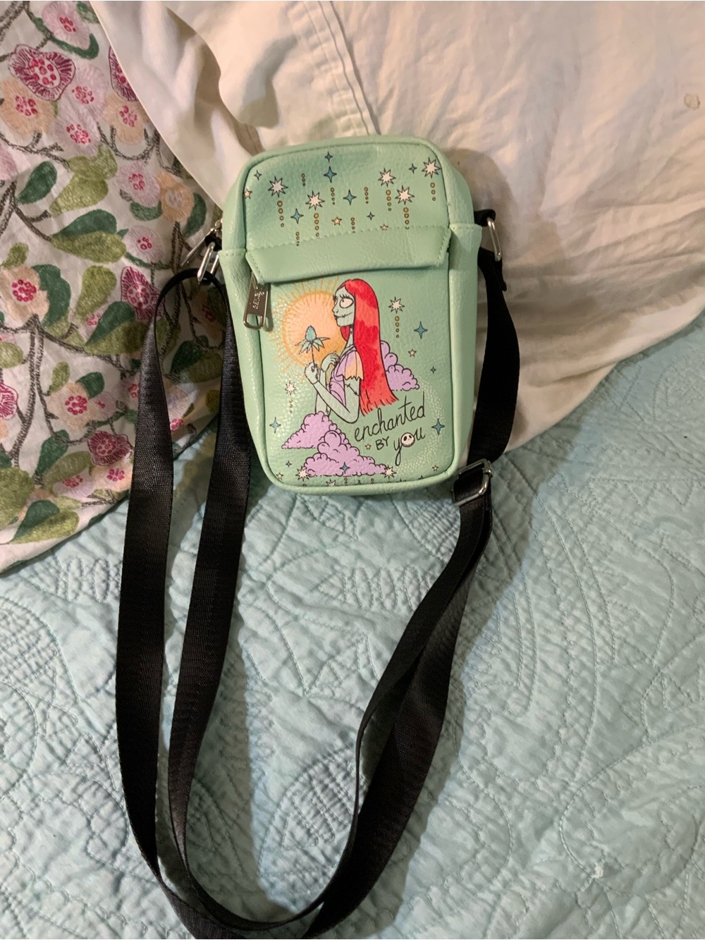 Disney Mint Crossbody Bag with Illustrated Red-Haired Woman